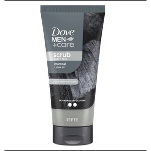 DOVE MEN + CARE Body and Face Scrub Charcoal & 9 Ounce (Pack of 1), Grey